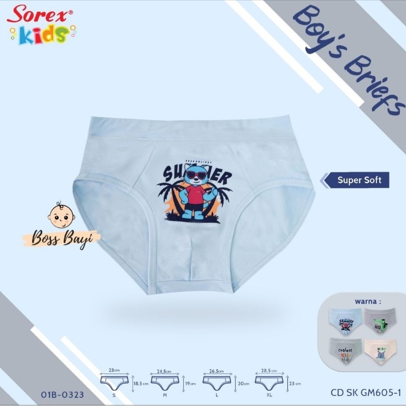 SOREX KIDS - Boy's Briefs / CD Celana Dalam Anak Laki Laki satuan per 1pcs