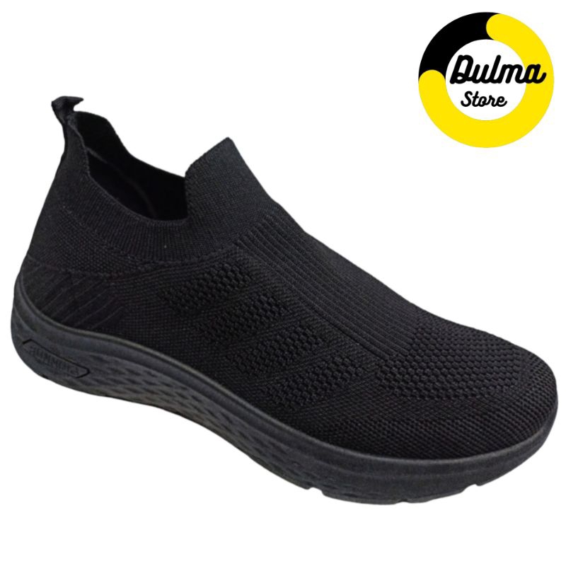 SAILATU Original Sepatu Sneakers Slip On Selop Selobokan Sepatu Hitam Polos Sepatu Casual Sekolah Kerja Kuliah Trendi Fashionable Kekinian