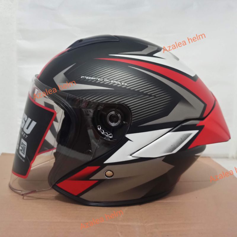 HELM JITSU JS1 MOTIF HUNTER BLACK RED DOFF