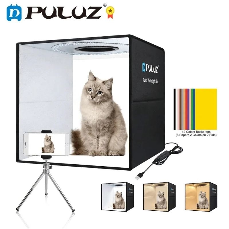 PULUZ original premium ring light led photo box foto box mini studio foto portable sedang besar ligh