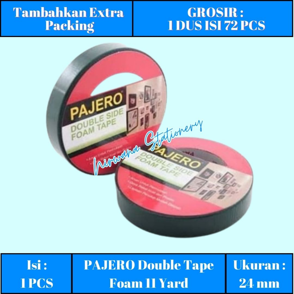 

PAJERO DOUBLE TAPE FOAM 24mm x 6 yard / ISOLASI 2 SISI