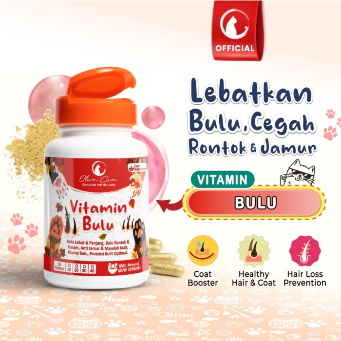 Olive Care (Merah) vitamin Bulu 1 KAPSUL yang dapat menebalkan, memanjangkan bulu