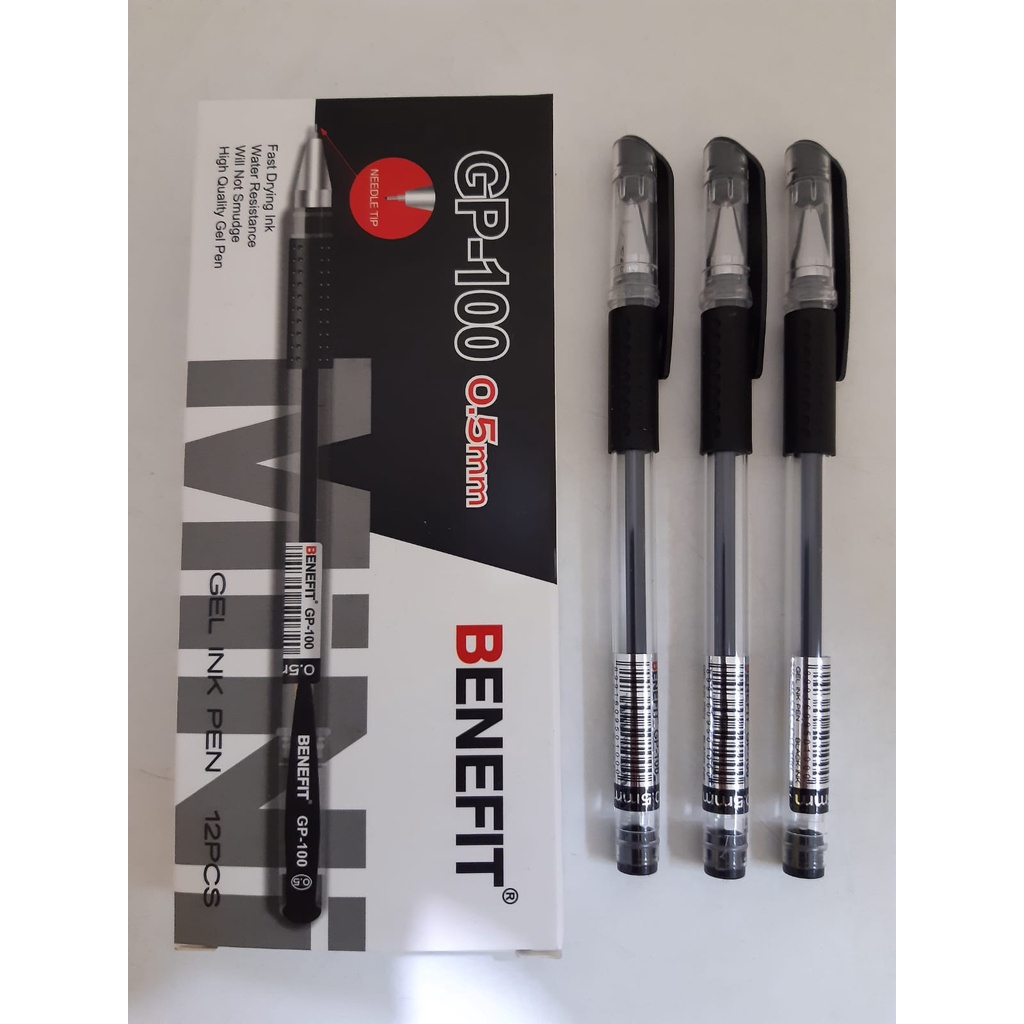 

Bolpen Benefit GP-100 Tinta Hitam 0.5mm / Ballpoint / Bolpoin / Pena / Ballpen / Pulpen / Gel / 0.5 mm / Black