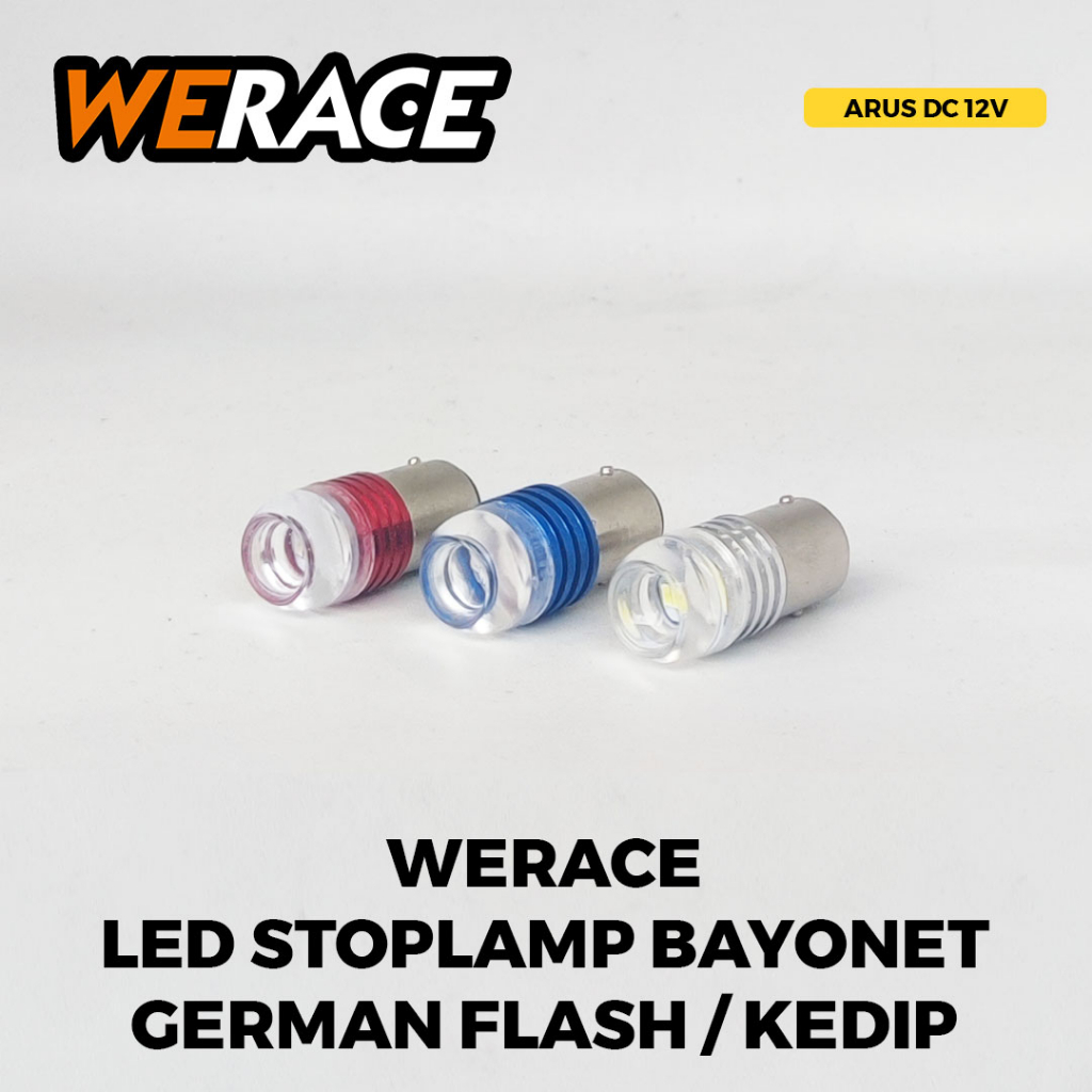 [WERACE] LAMPU LED STOP / LAMPU BELAKANG BAYONET GERMAN FLASH / KEDIP HARGA PER BIJI