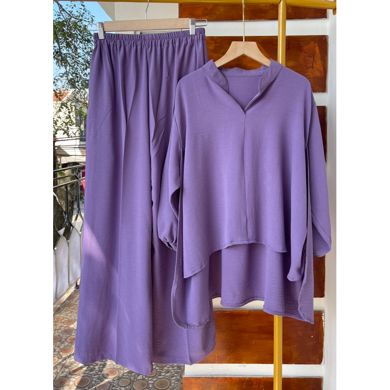 SETELAN WANITA TAMARA CRINKEL AIRFLOW PREMIUM/ONE SET BLOUSE CRINKEL AIRFLOW PREMIUM/SETELAN KAMEJA WANITA TERBARU/SET KAMEJA JUMBO