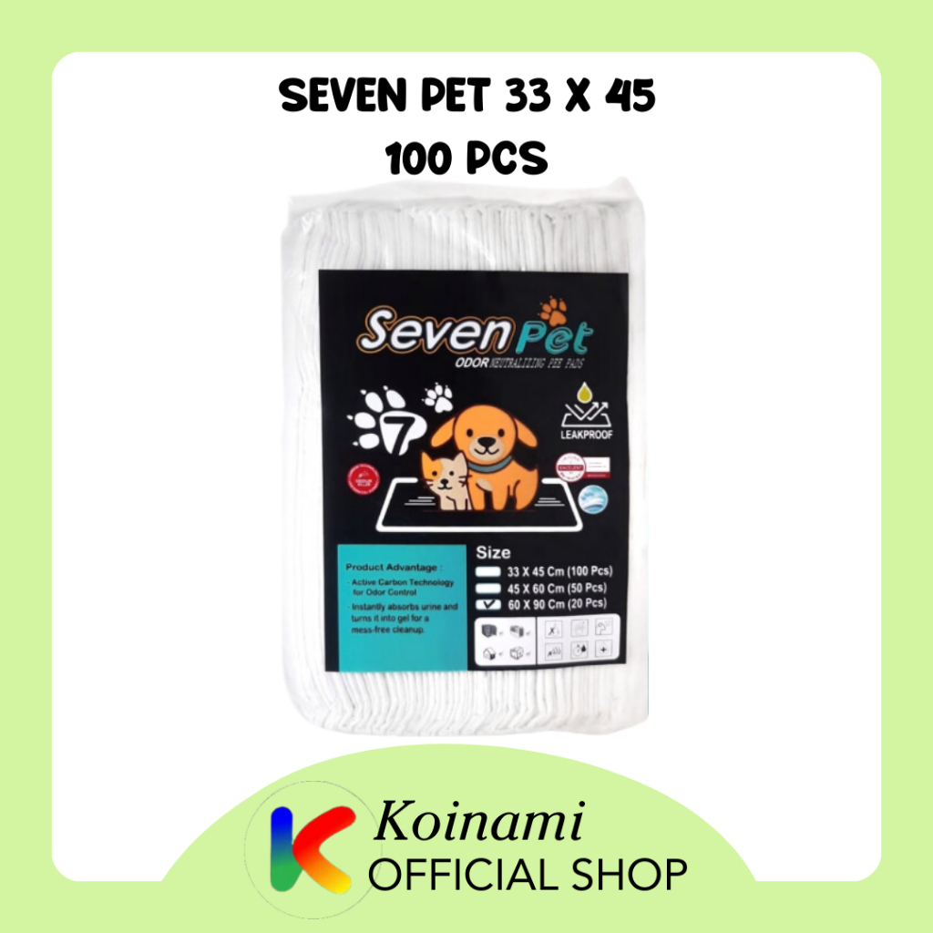 Seven pet 33 x 45 1 Pack Isi 100pcs / underpad kucing anjing / underpad