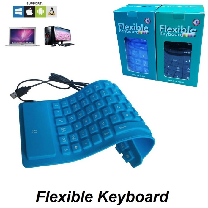 Keyboard External USB Flexible Karet USB Keyboard Laptop Komputer Mac