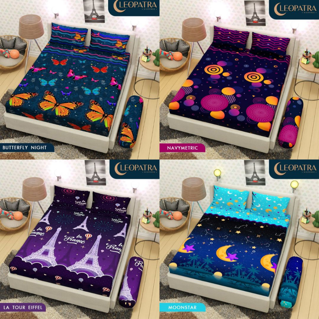 SPREI HOMEMADE CLEOPATRA AESTHETIC MINIMALIS/SPREI KOTAK ALA KOREA SIZE 180X200/160X200 FREE DUA SARUNG BANTAL SATU SARUNG GULING