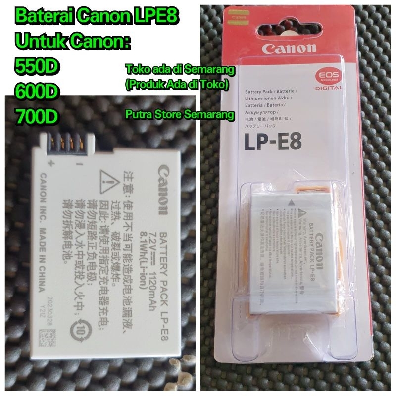 Baterai Canon Lpe8 Baterai Kamera DSLR Canon LPE8 Untuk Canon 550D 600D 700D