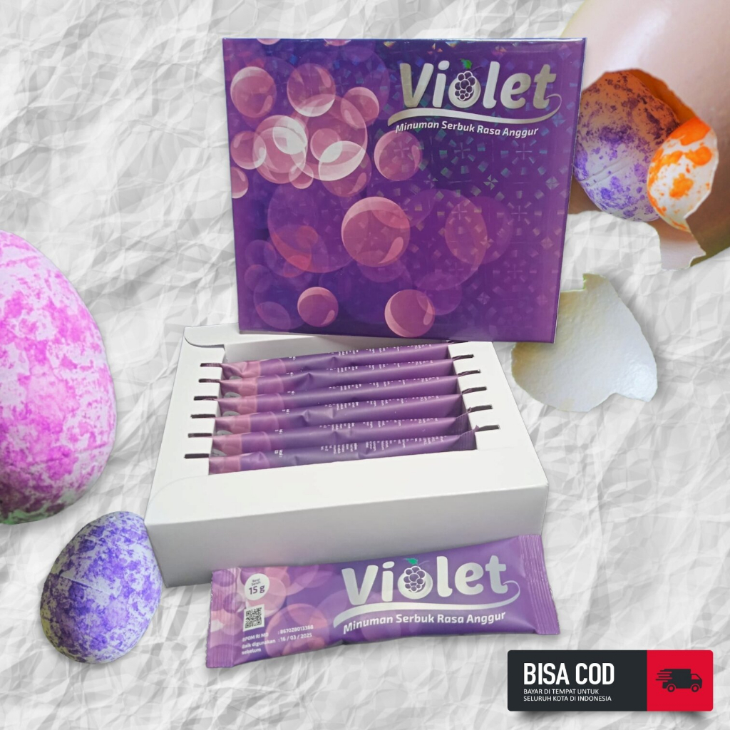 Violet Collagen 1 box isi 6 Sachet Rasa anggur