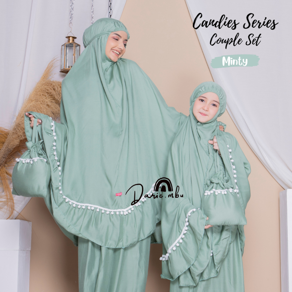 Mukena Couple Ibu dan Anak Rayon Premium Candies Series