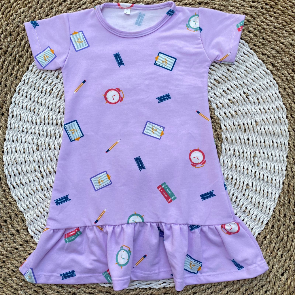 Setelan anak perempuan setelan kekinian bahan catton place dress anakperempuan ASYAM BABY