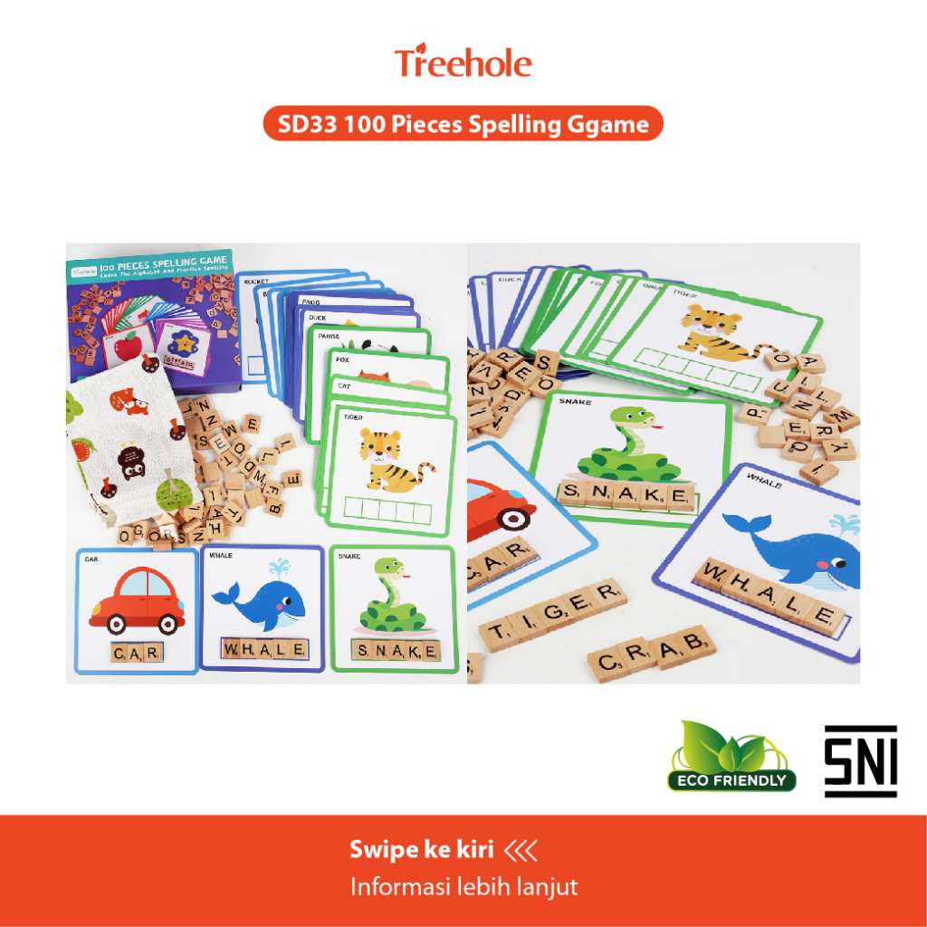 Mainan Edukasi - Treehole 100 Pieces Spelling Game SD33 - Mainan Puzzle