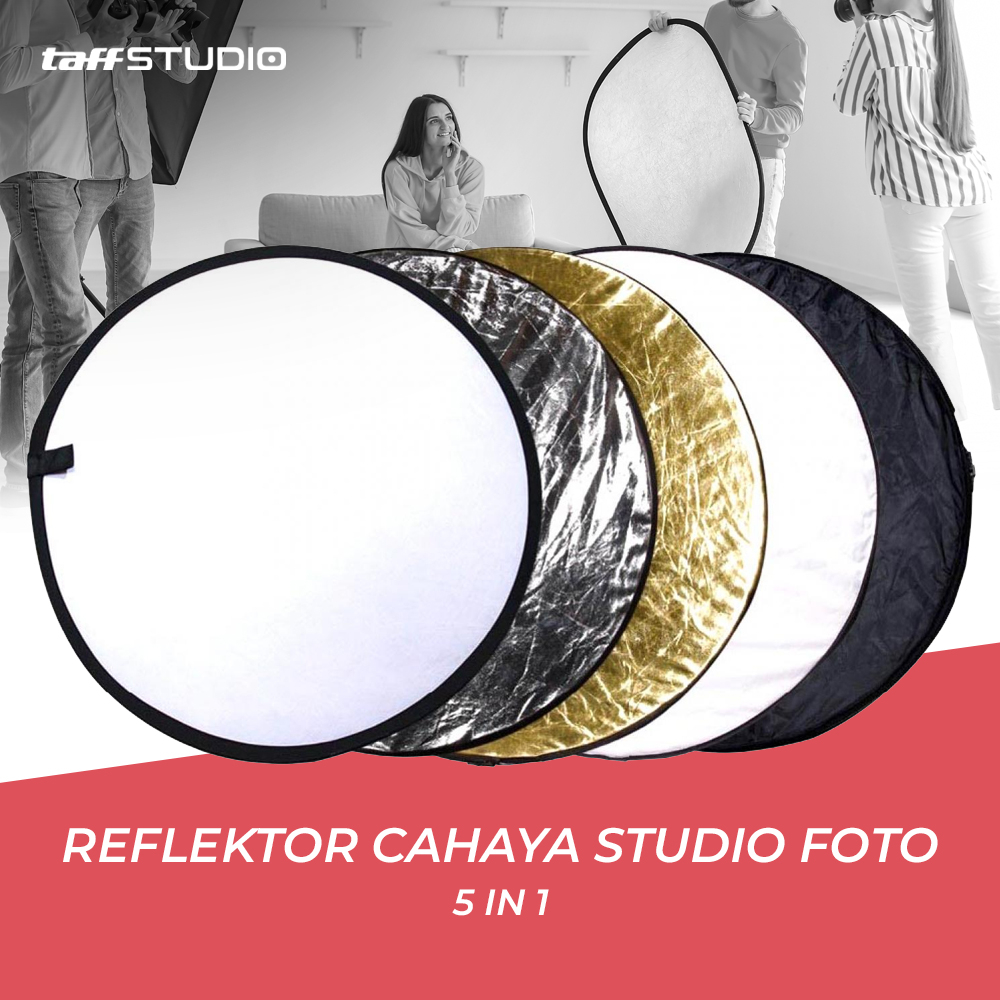 Reflektor Cahaya Fotografi 5 Warna Bulat Diameter 60Cm