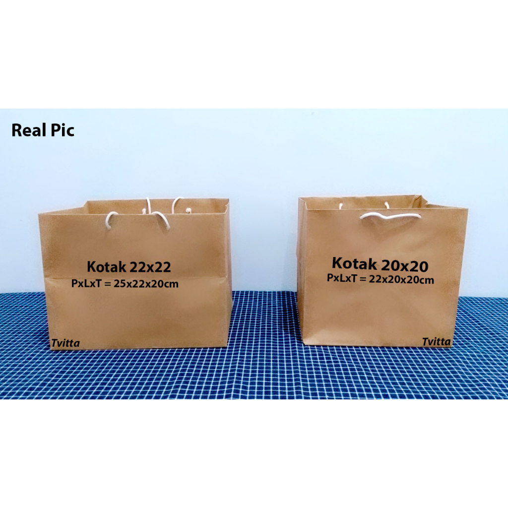 

PaperBag Polos Kraft | Paper bag Coklat Model Kotak