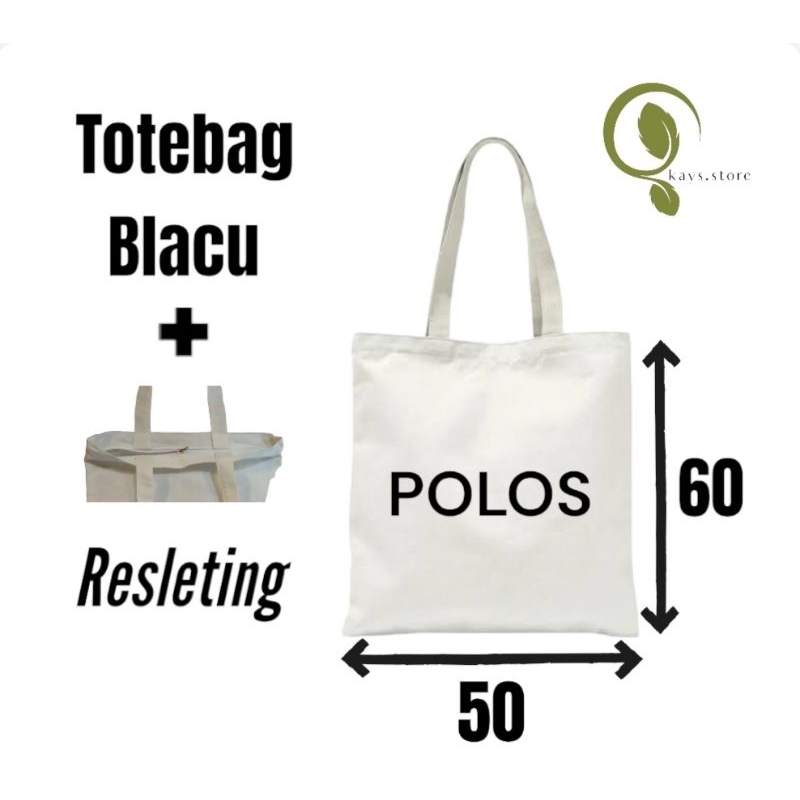 Tas Souvenir / Tas Lukis / Goodiebag / Totebag Blacu Polos 50x60 Resleting