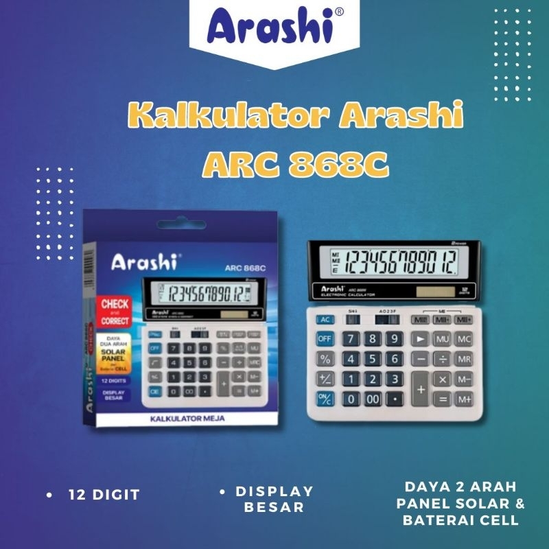 KALKULATOR ARASHI ARC 512A,ARC512B,ARC512W,ARC868W,ARC9914W