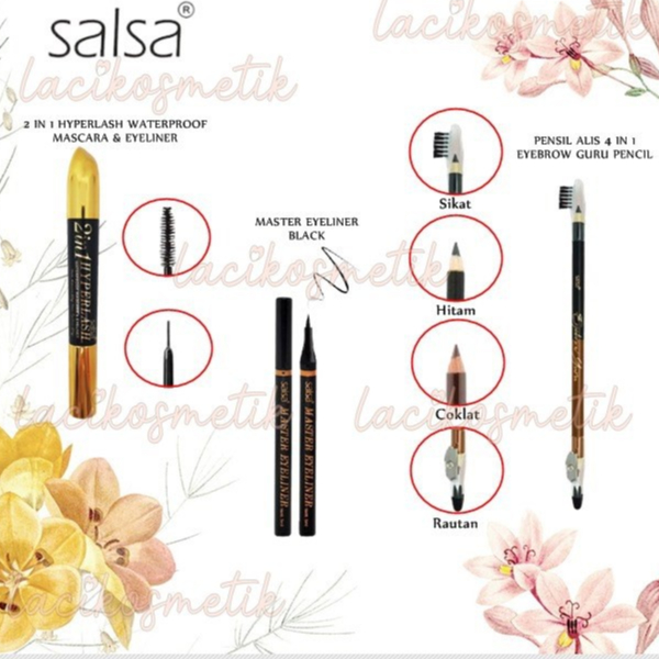 ✨LACIKOSME✨ SALSA MASTER EYELINER BLACK - EYEBROW GURU 2 IN 1 HYPERLASH