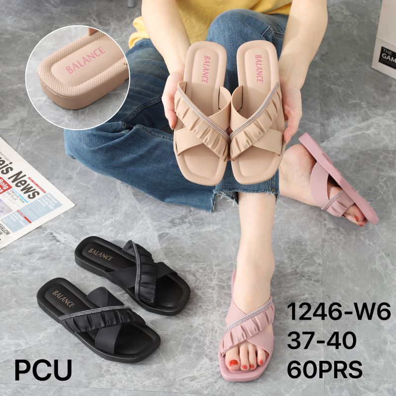 Sandal Selop Jelly Wanita Silang Simple 1246-16 Terbaru