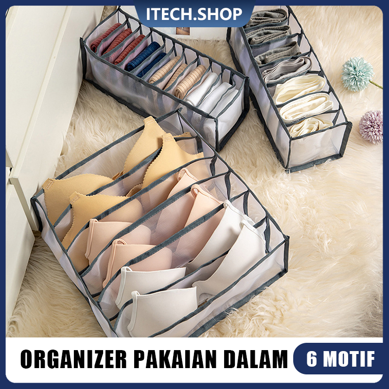 Storage Box Organizer Celana Dalam/Cover/Clothes Organizer/Lemari Baju Bayi/Storage Lemari/6 slot/7 slot/11 slot