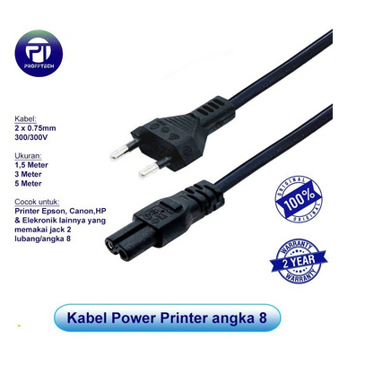 ITSTORE Kabel power printer. angka 8 Rvtech. 1.8 m. garansi 2 Thn