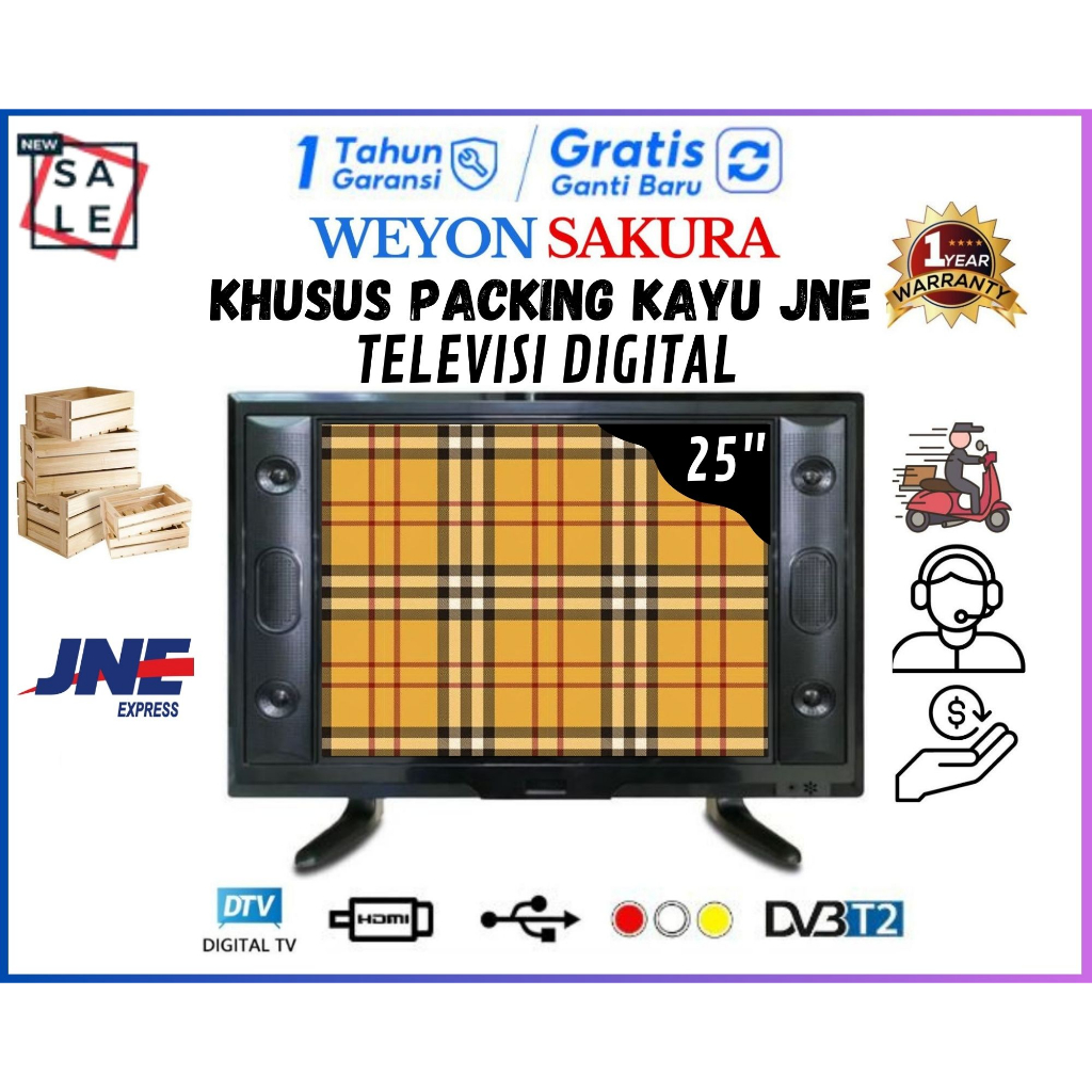 {PACKING KAYU} WEYON TV LED 25 INCH DIGITAL FULL HD Garansi 1 Tahun MONITOR CCTV