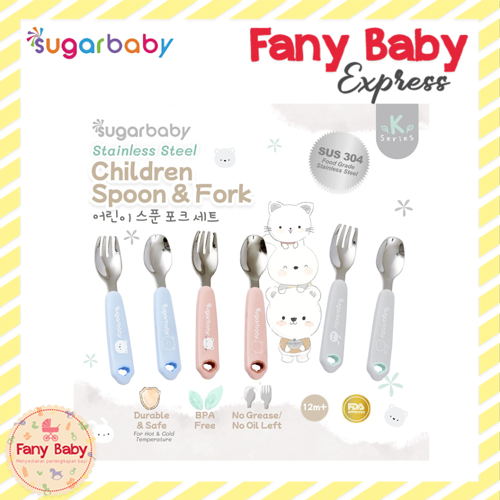 SUGAR BABY STAINLESS STEEL CHILDREN SPOON AND FORK