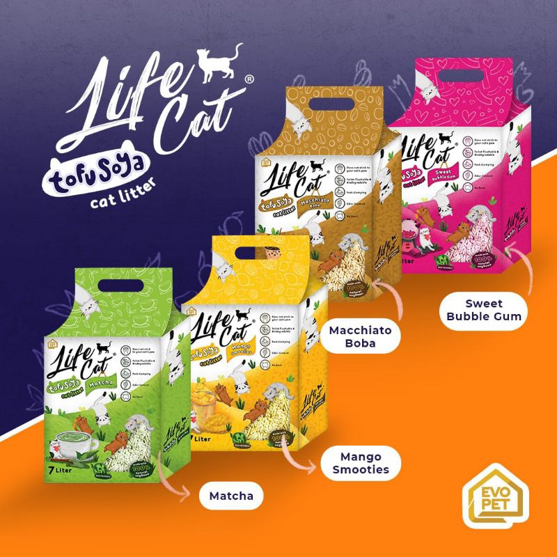 Terbaru pasir life cat tofu 7litter aroma sweet bubble gum kualitas bagus