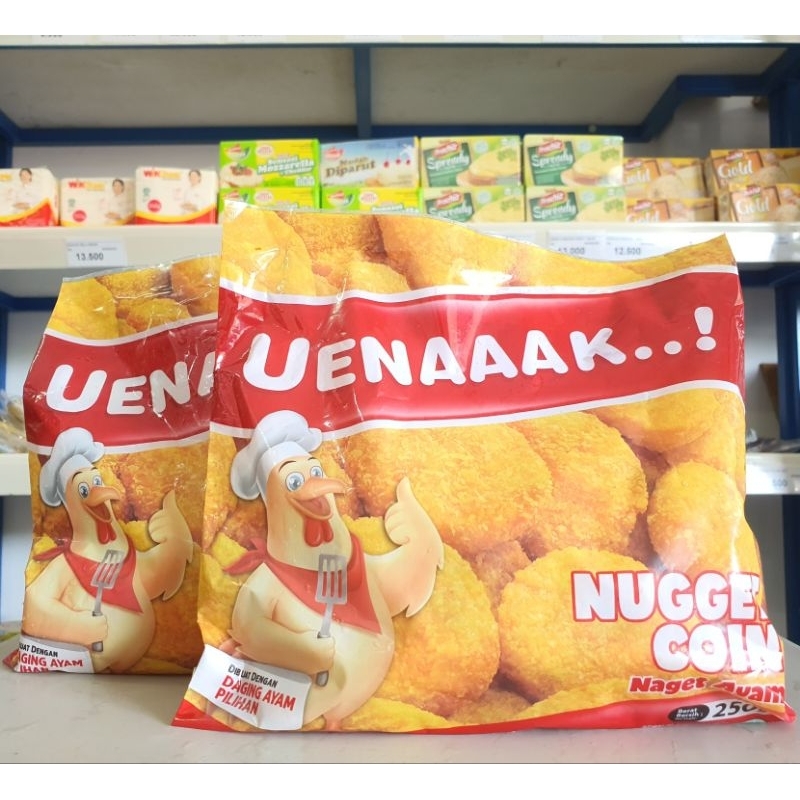 

Belfood Nugget Uenak 250Gr / Uenak Nugget Coin Ayam 250Gr / Chicken Nugget Uenak 250Gr