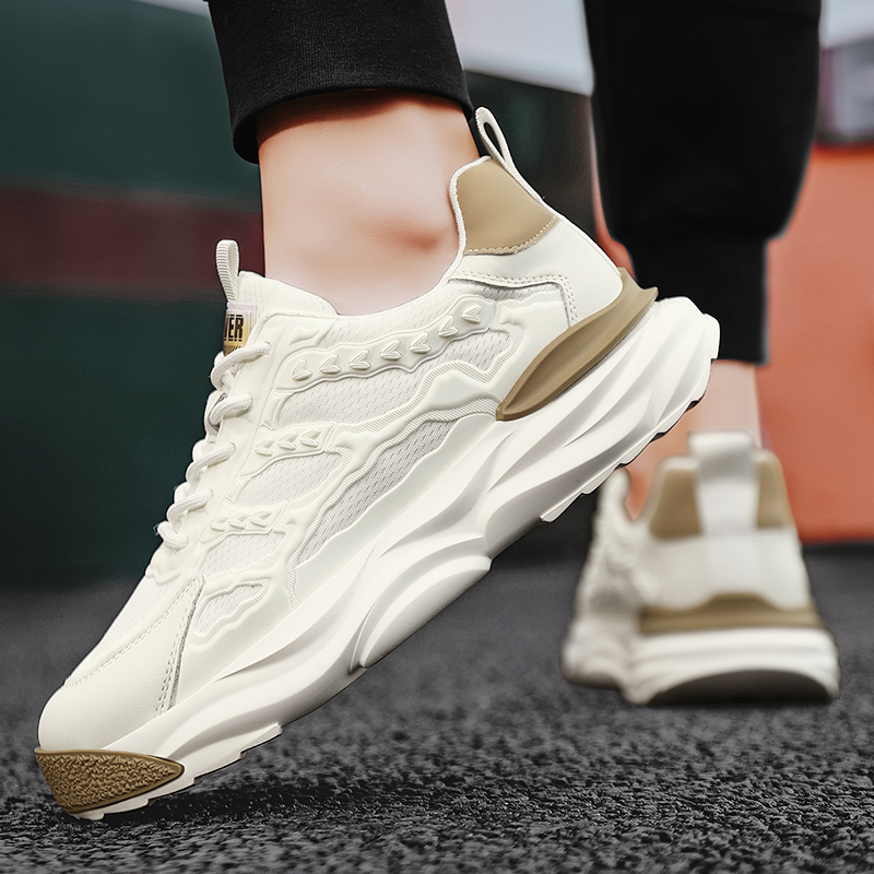 Highland Sepatu Pria Import Sneakers Kets Sepatu Chunky New Sepatu Jalan Pria Keren White Men Sport Shoes Sepatu Cowok Sekolah Hitam Polos Keren Kekinian Sekolah Kerja KSD704