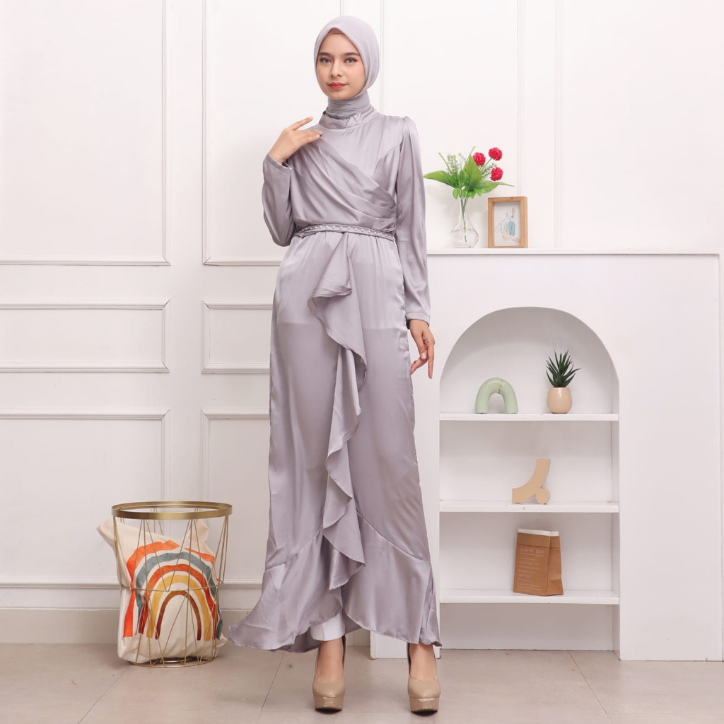 New Model Maxi Dress Bahan Armani SIlk / Bella Dress / Bisa COD