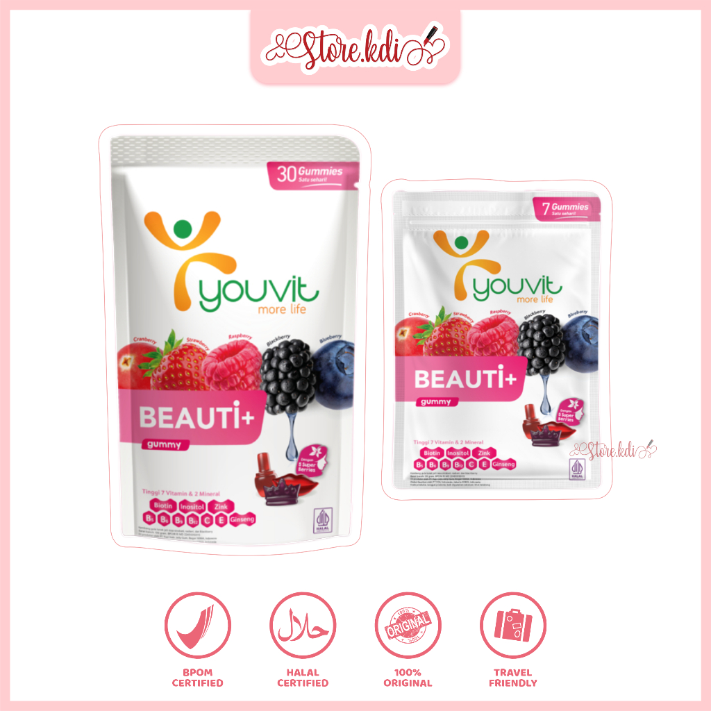 YOUVIT Multivitamin Gummy Beauti dengan Kolin, Biotin dan Vitamin E