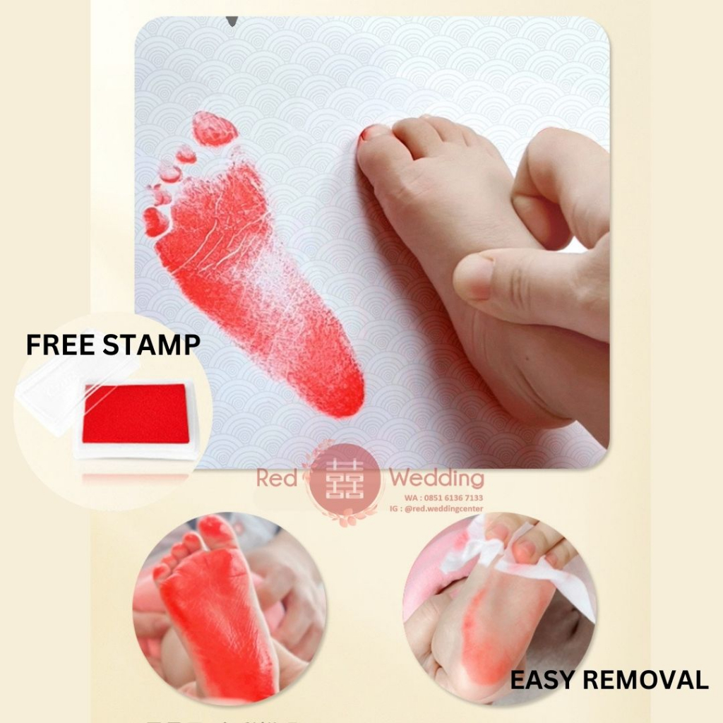 Bingkai Foto HANDPRINT / FOOTPRINT Baby Newborn One Month Man Yue Birthday Pajangan Kamar Photo Frame Anak Premium