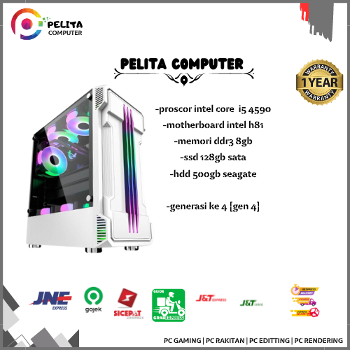 Pc core i5 4590 ddr3 8gb hdd 500gb Ssd 256gb gen 4 cpu rakitan komputer murah intel