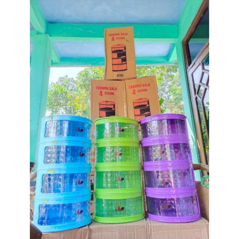 Tudung Saji Diamond Penyimpanan Makanan Susun 4  / Food Storange 4 Layer Sticker Ayam Jago