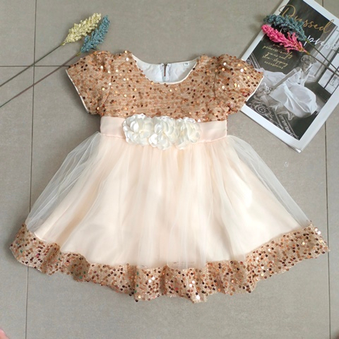 [Brandedbaby] 6M-8T DRESS PESTA ANAK PEREMPUAN NEW COLOR / PARTY DRESS ANAK PEREMPUAN LENGAN PENDEK / DRESS PESTA BABY SEQUIN MEWAH