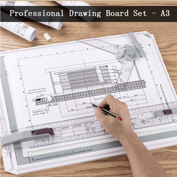 Alat gambar Tablet menggambar Meja Drawing Board A3 gambar arsitek Professional Drawing Board Penggaris gambar profesional Meja Gambar Arsitek Ujian arsitektur