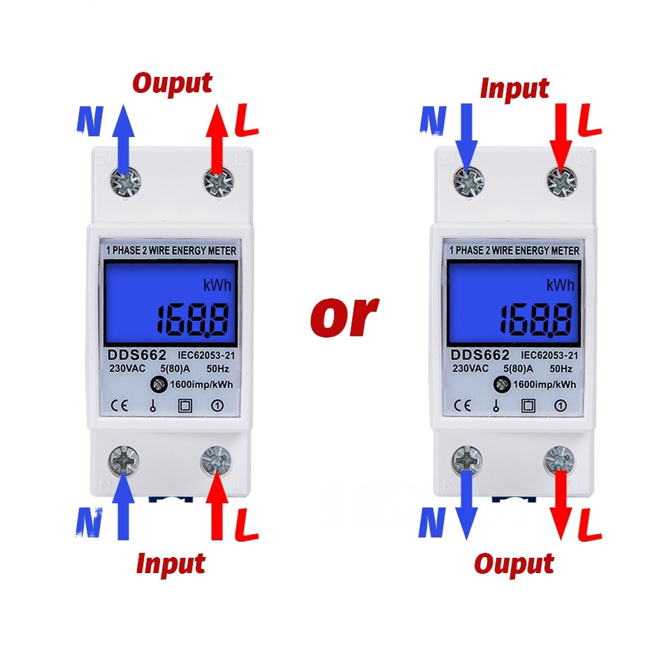 Meteran Listrik Digital Din Rail kWh Meter Single Phase 230V - DDS662 - White