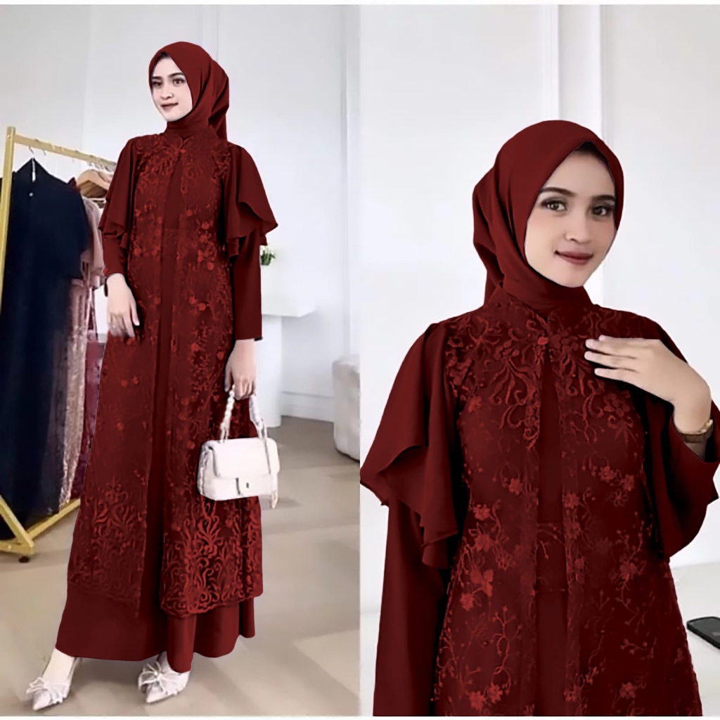 PCS SET GEORGINA 2IN1 FASHION BUSANA PAKAIAN WANITA DRESS GAMIS INNER DAN OUTER KR