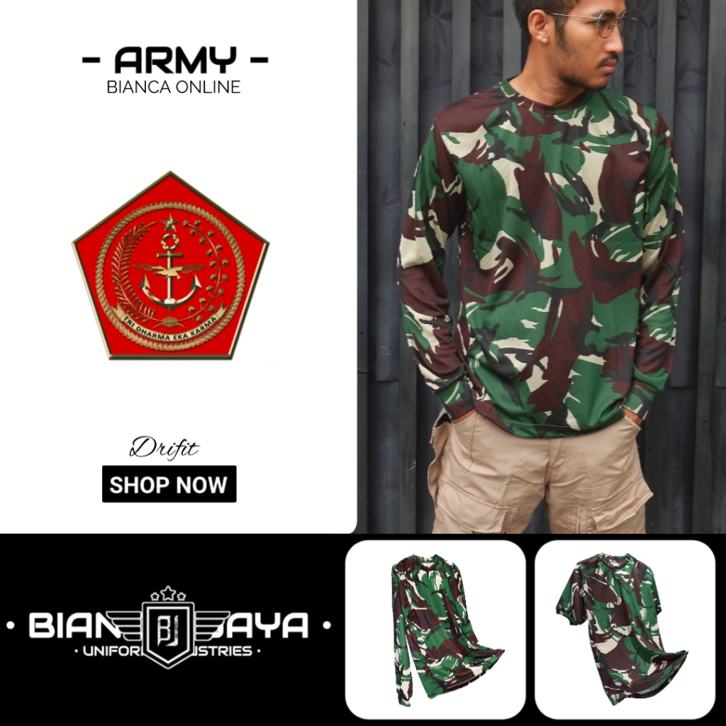 Kaos Loreng Pria Baju Kaos Loreng TNI Kaos Army Baju Loreng Tentara Malvinas Bahan DrIfit/kaos loren