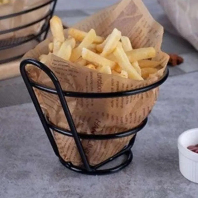 French Fries Cone Holder Basket Keranjang Kentang Goreng Cone