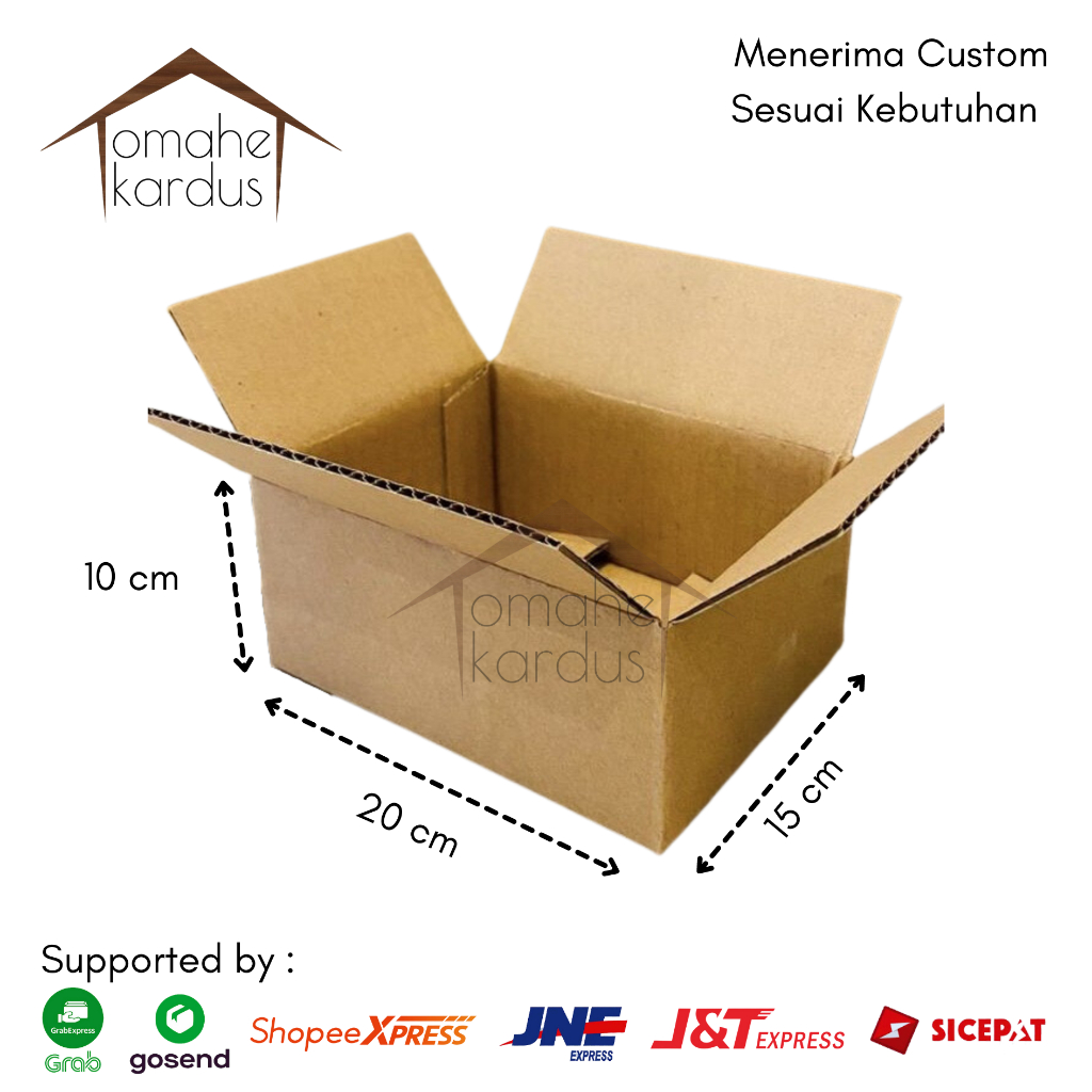 

Kardus box polos baru single wall uk 20x15x10