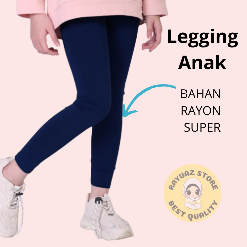 Celana Legging Anak Panjang Bahan Kaos Rayon Super Umur 4-8Tahun