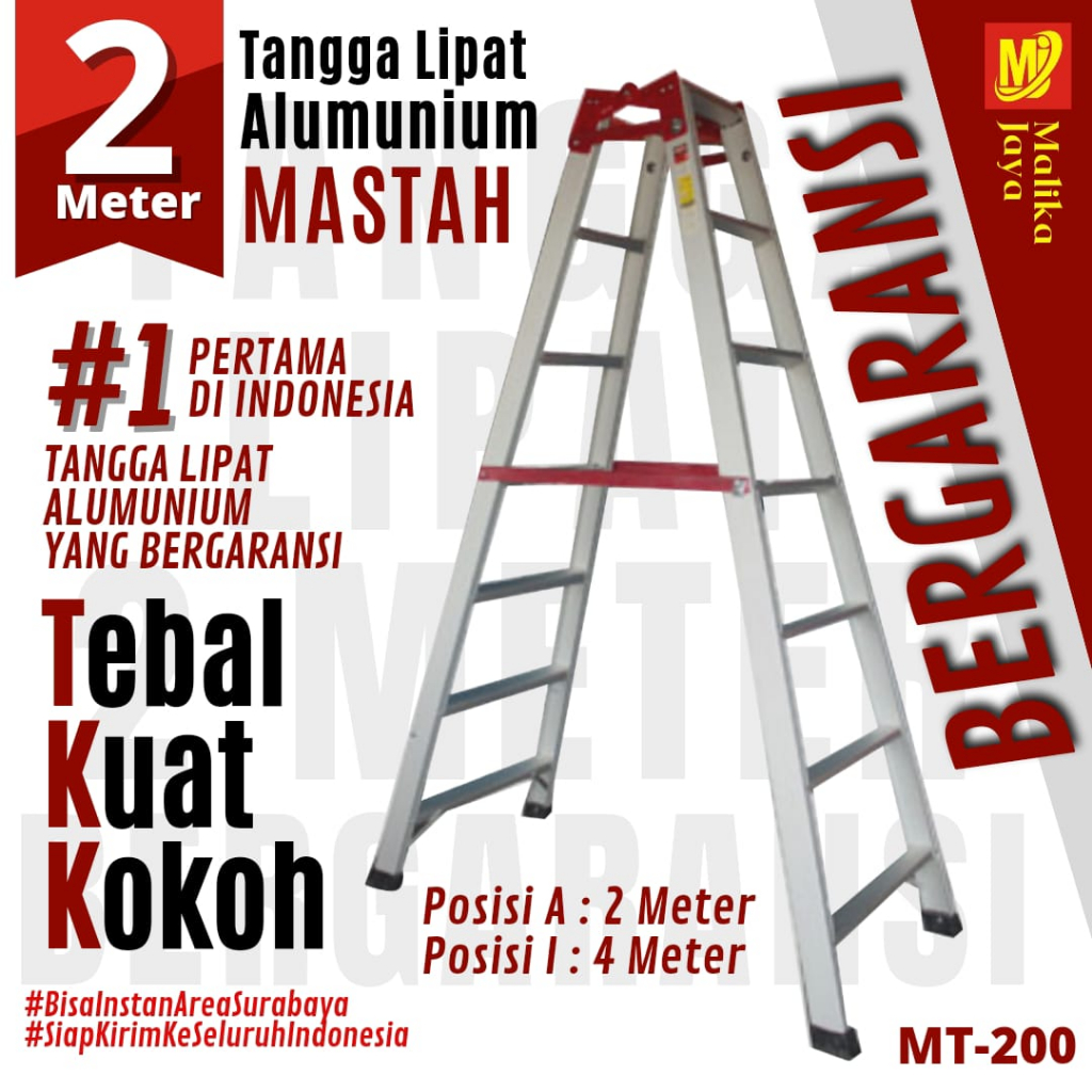 Tangga Lipat Aluminium Grand 2M READY