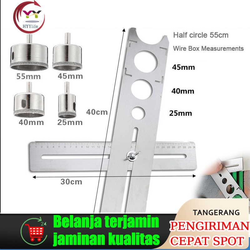 hole locator Adjustable Tile Hole Locator Puncher ruler Pekerjaan Hias Rumah Alat