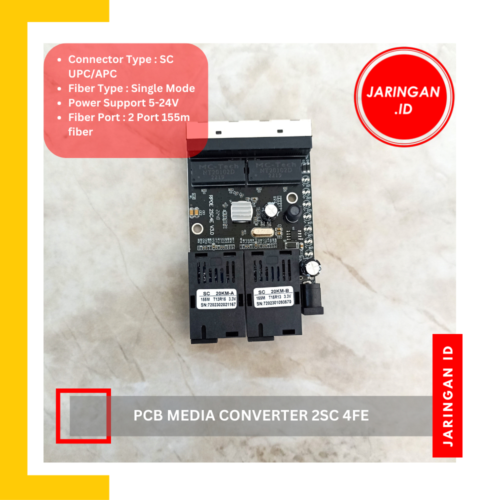 BOARD HITAM MEDIA CONVERTER 2 PORT FO 4 PORT LAN 10/100M