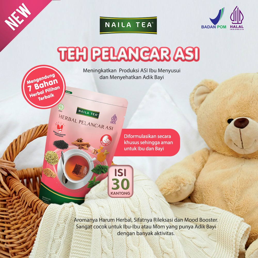 Teh Herbal Pelancar ASI BOOSTER Ibu Menyusui Naila Tea Isi 30 kantong