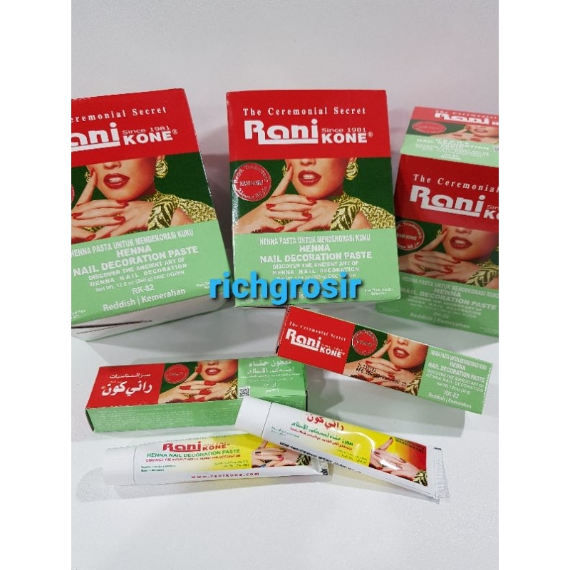 (12 pc) pacar henna kuku RANI rk-82 reddish besar 30 gram ORIGINAL BPOM