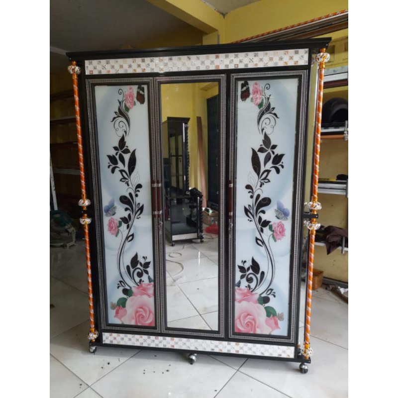 LEMARI PAKAIAN GAMIS ALUMUNIUM LEMARI PAKAIAN MINIMALIS LEMARI BAJU LEMARI PAKAIAN 4 PINTU LEMARI PA