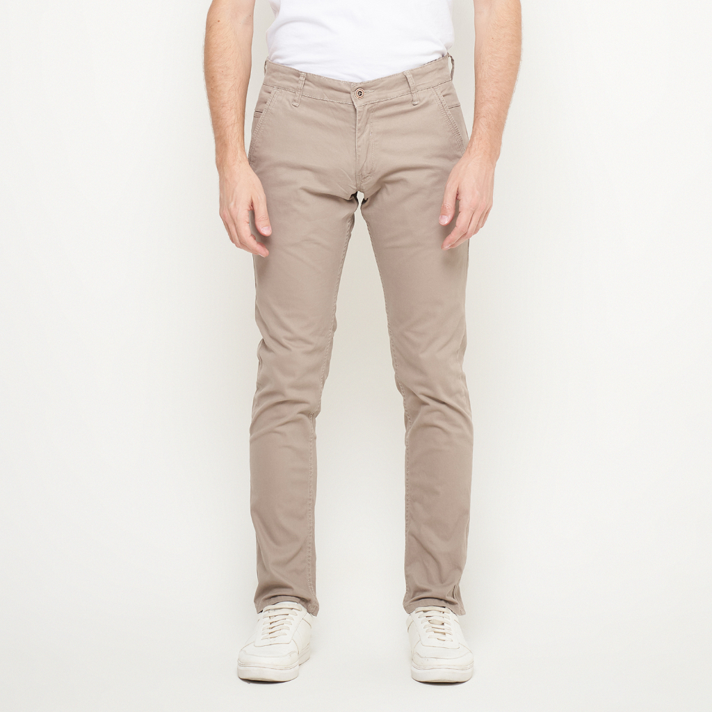 EMOLINE Super Star Chino Pants - Celana Chino Panjang Pria Cream Susu